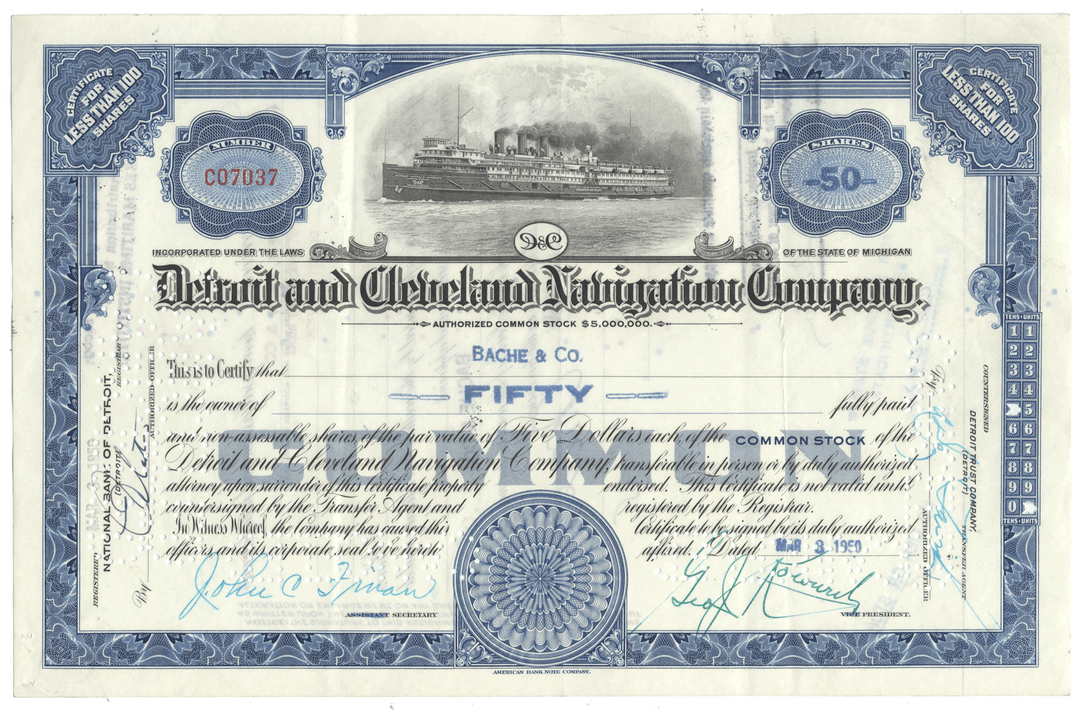 Detroit and Cleveland Navigation Company (LOT OF 8 PIECES)