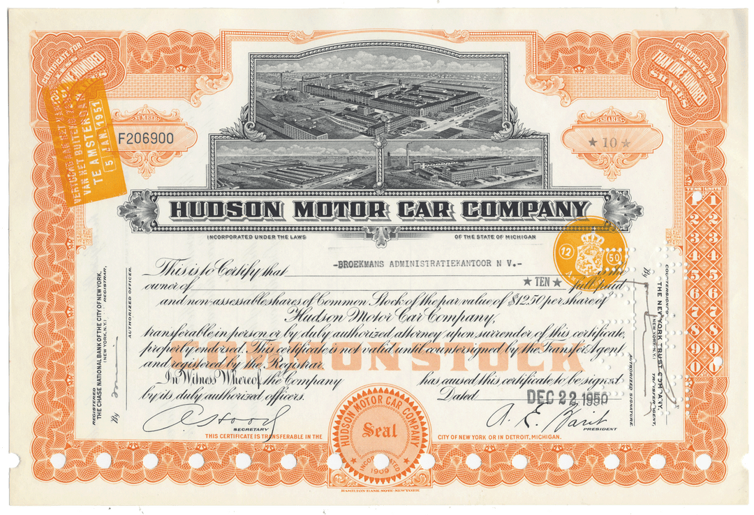 Hudson Motor Car Company (LOT OF 5 PIECES)