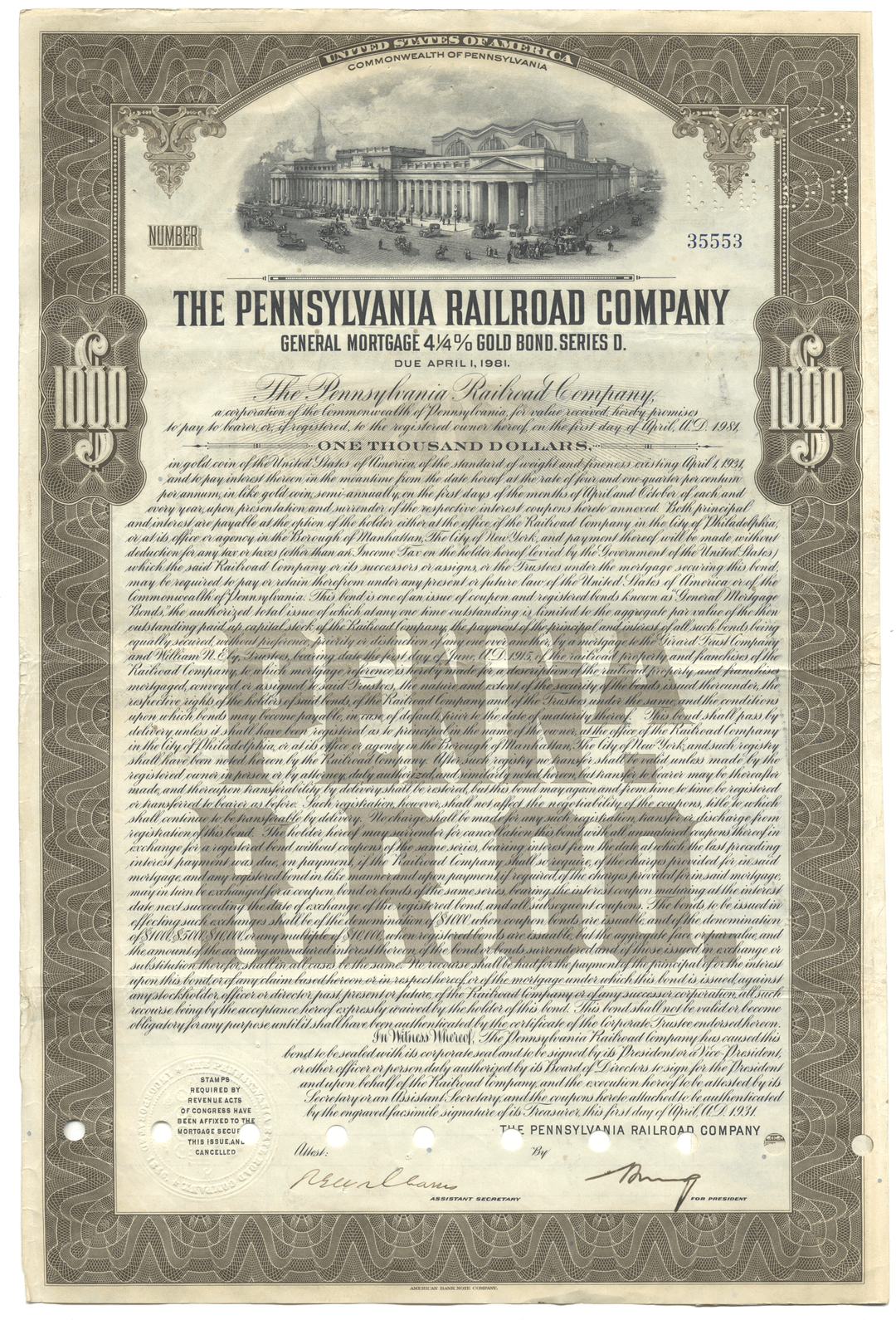 Pennsylvania Railroad Company (LOT OF 8 PIECES)