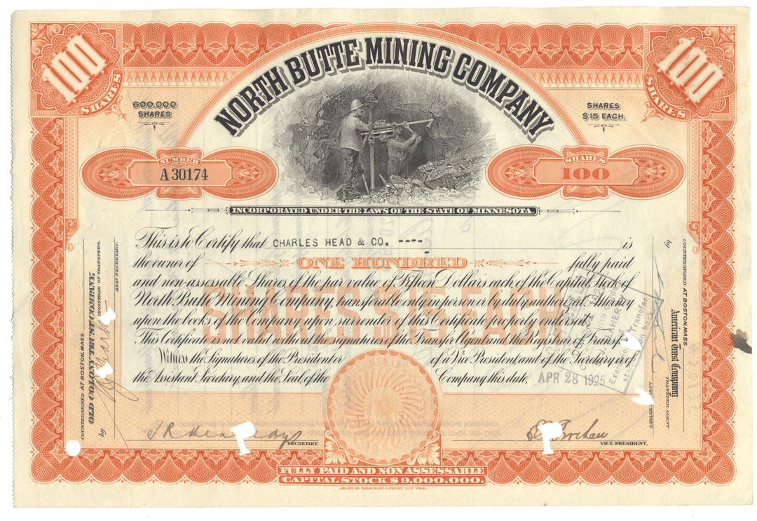 North Butte Mining Company (LOT OF 4 PIECES)