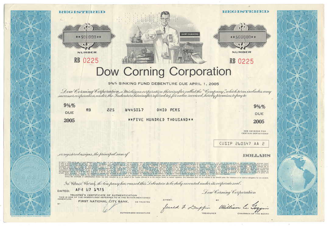 Dow Corning Corporation Bond Certificate