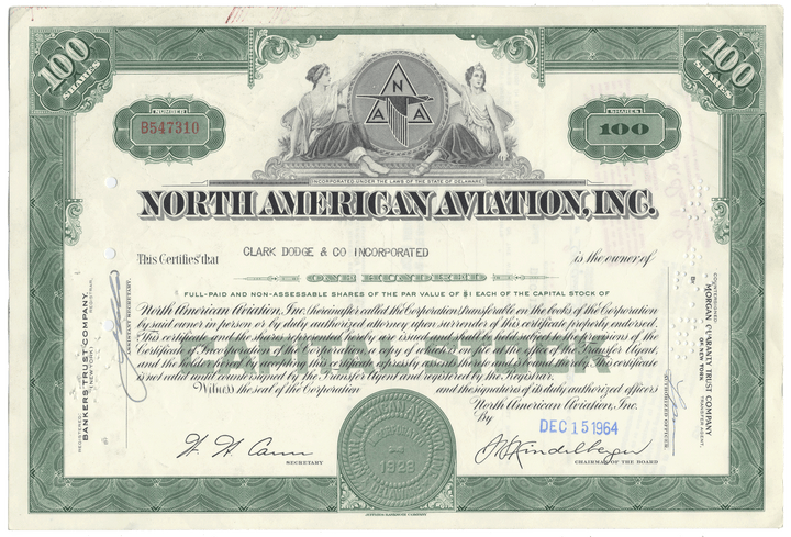 North American Aviation, Inc. stock certificate