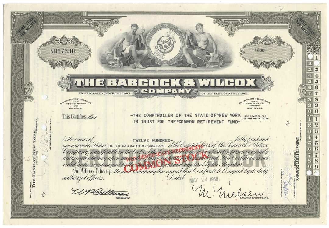 Babcock & Wilcox Company Stock Certificate