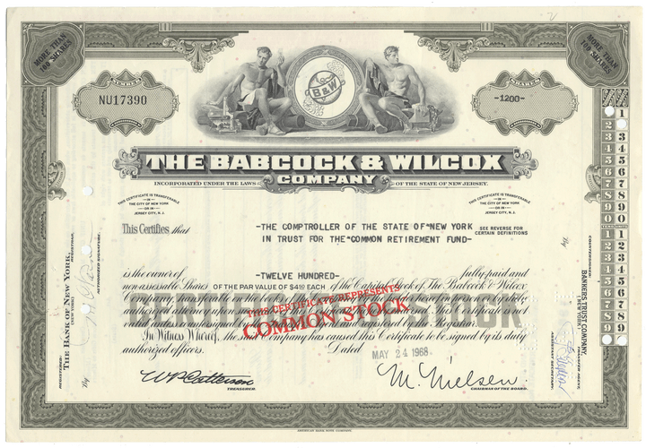 Babcock & Wilcox Company Stock Certificate