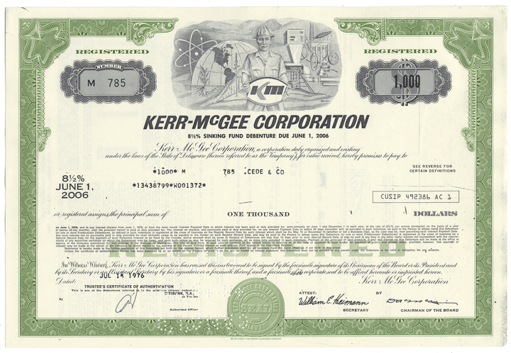 Kerr-McGee Corporation Bond Certificate