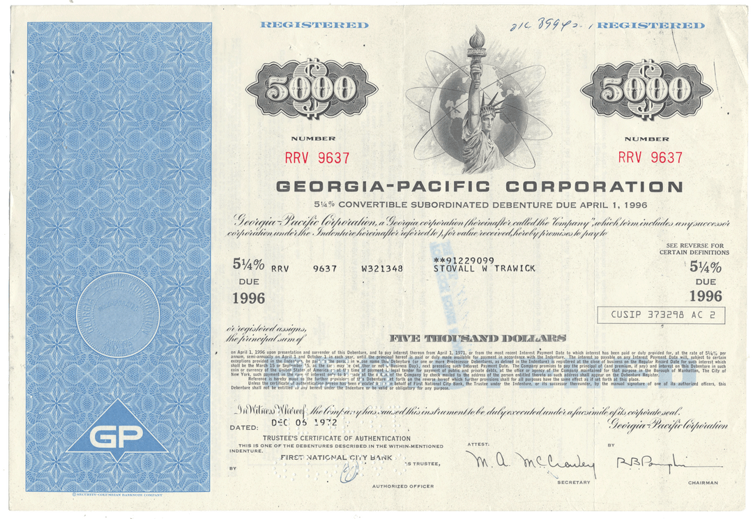 Georgia-Pacific Corporation Bond Certificate