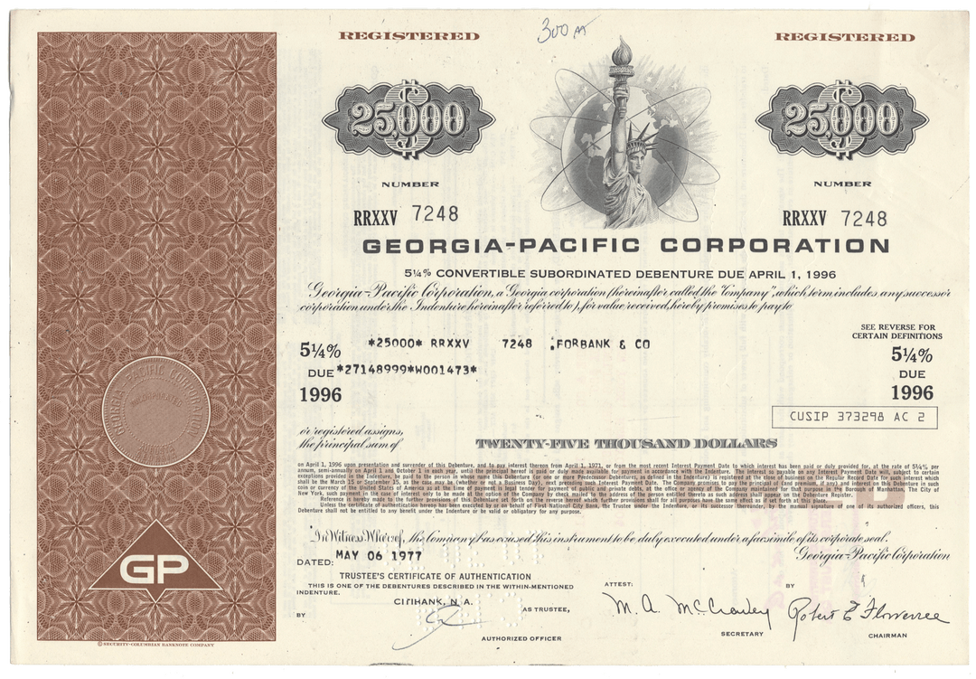 Georgia-Pacific Corporation Bond Certificate