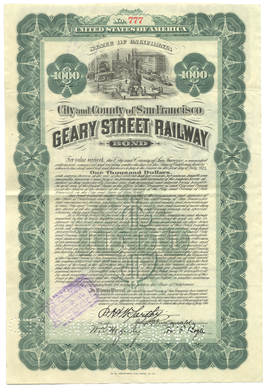 Geary Street Railway Company (City and County of San Francisco)