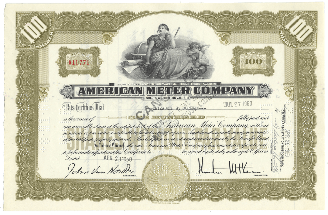American Meter Company Stock Certificate