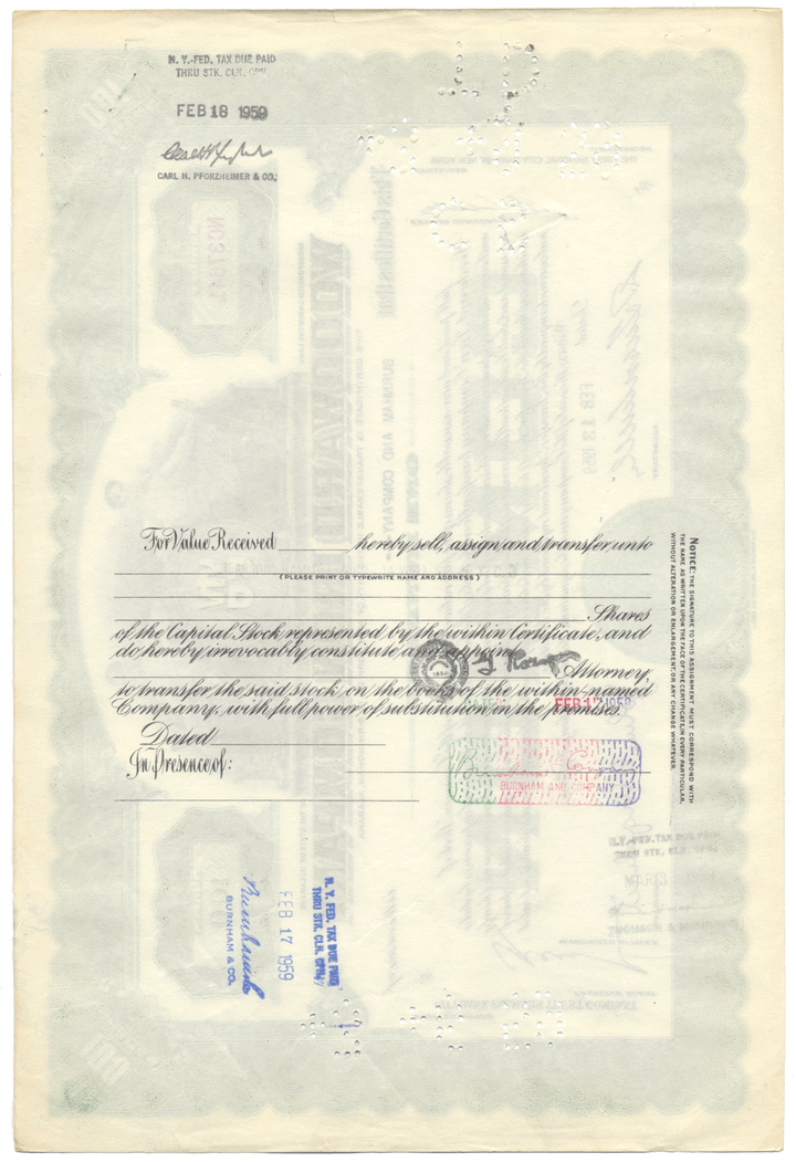 Woodward Iron Company Stock Certificate