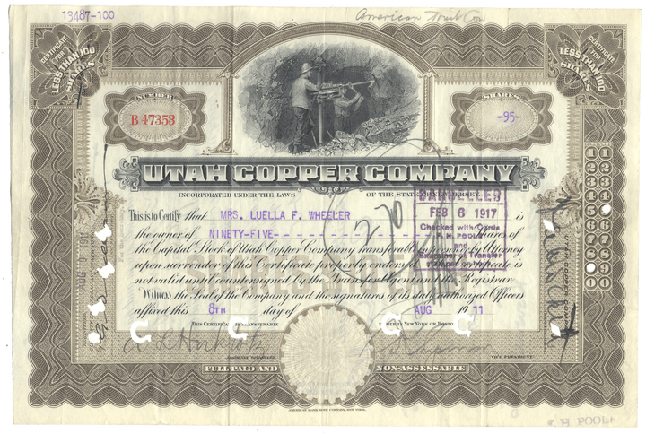 Utah Copper Company (LOT OF 3 PIECES)