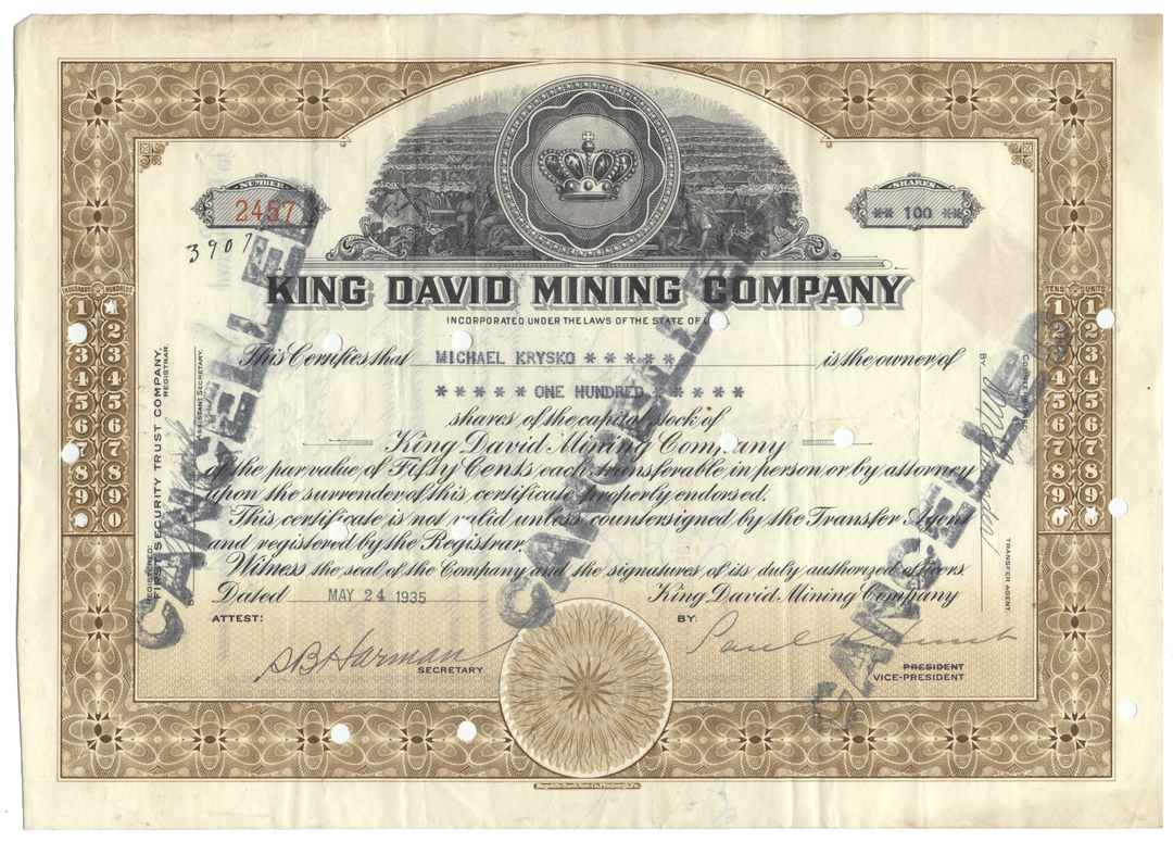 King David Mining Company (LOT OF 26 PIECES)