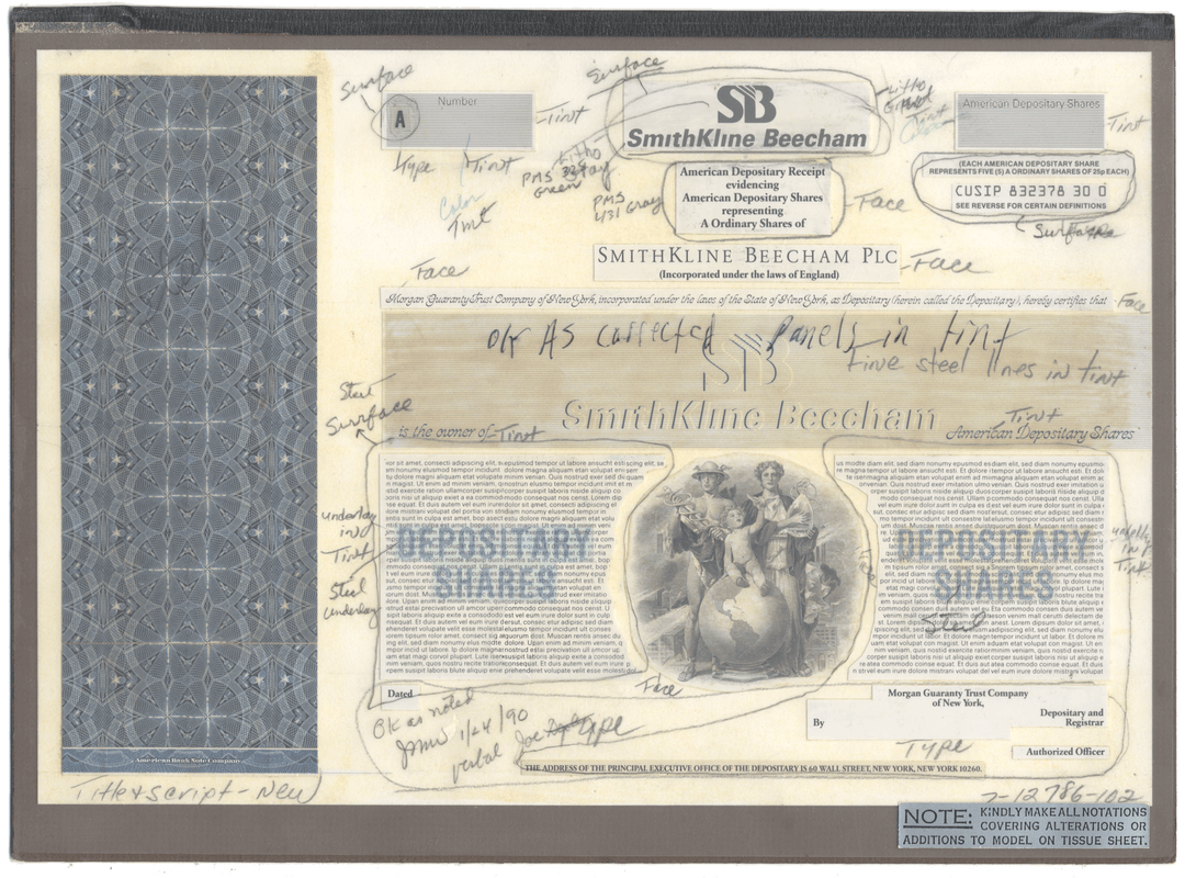 Rare SMITHKLINE BEECHAM Working Proof