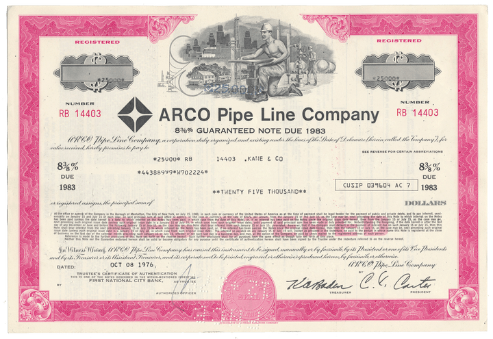 ARCO Pipe Line Company Bond Certificate