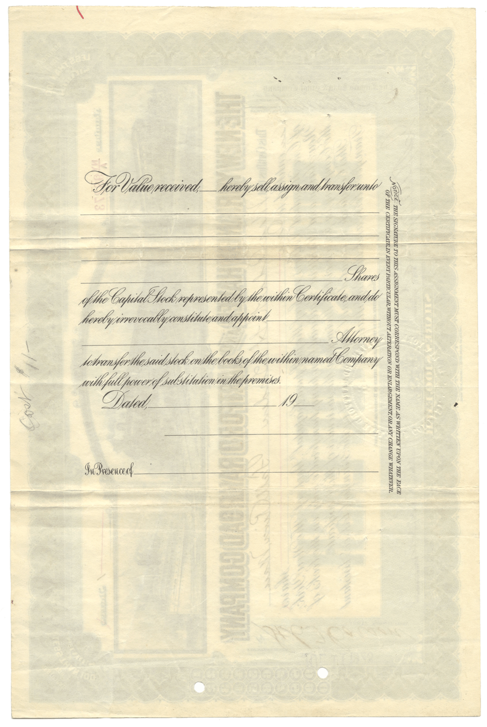 New York, New Haven and Hartford Railroad Company Stock Certificate