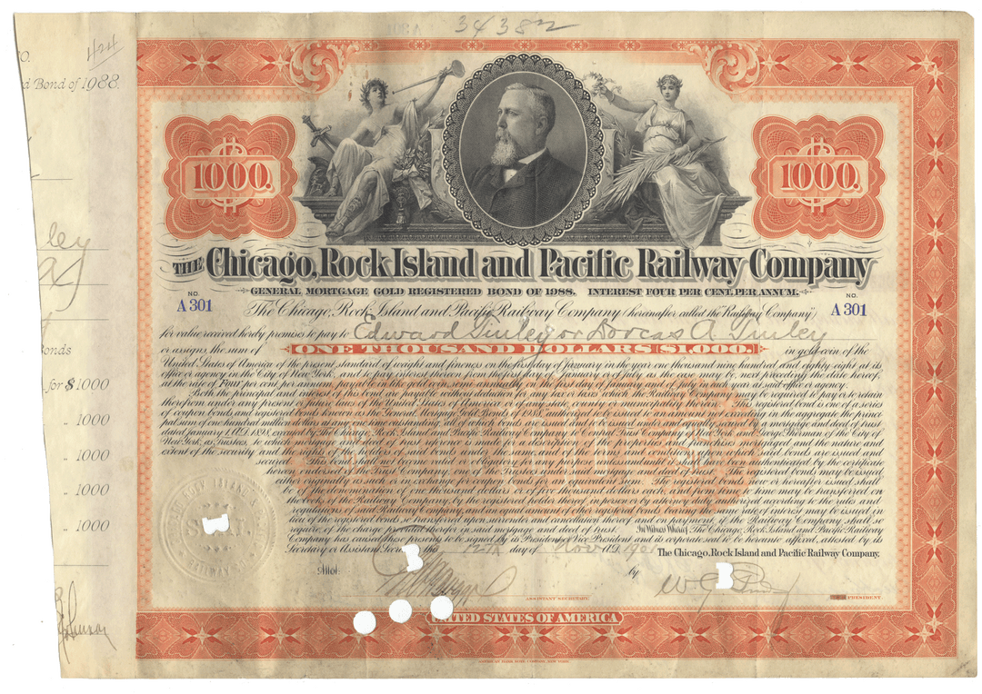 Chicago, Rock Island and Pacific Railway Company (LOT OF 4 PIECES)