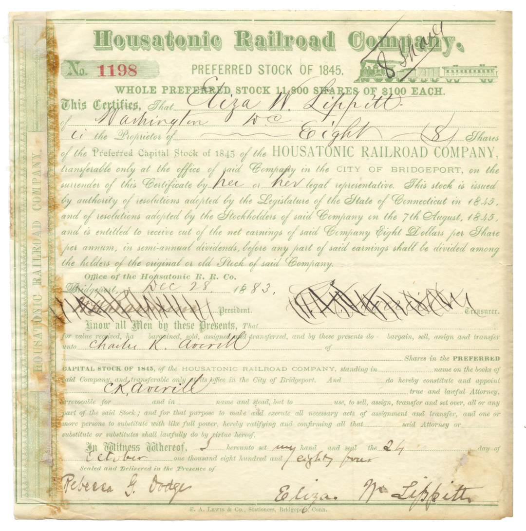 Housatonic Railroad Company Stock Certificate