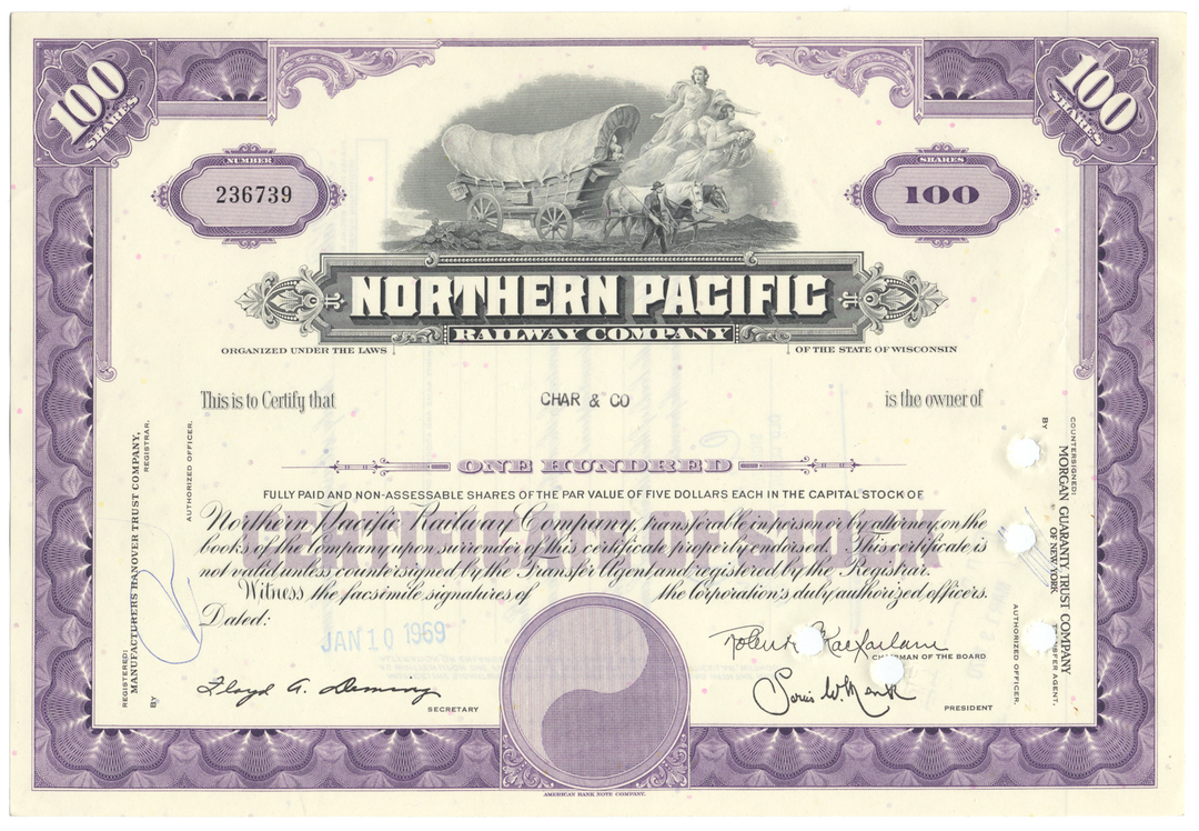 Northern Pacific Railway Company Stock Certificate