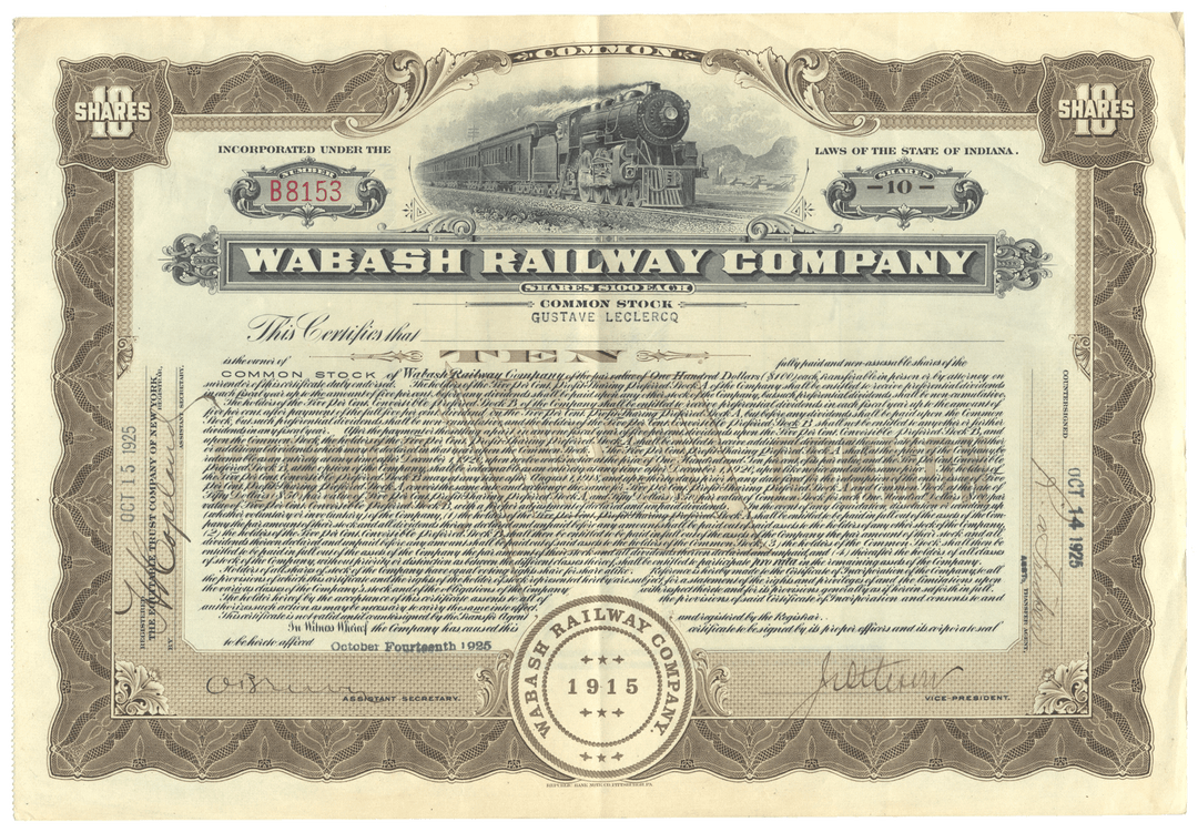 Atchison, Topeka and Santa Fe Railroad Company Bond Certificate