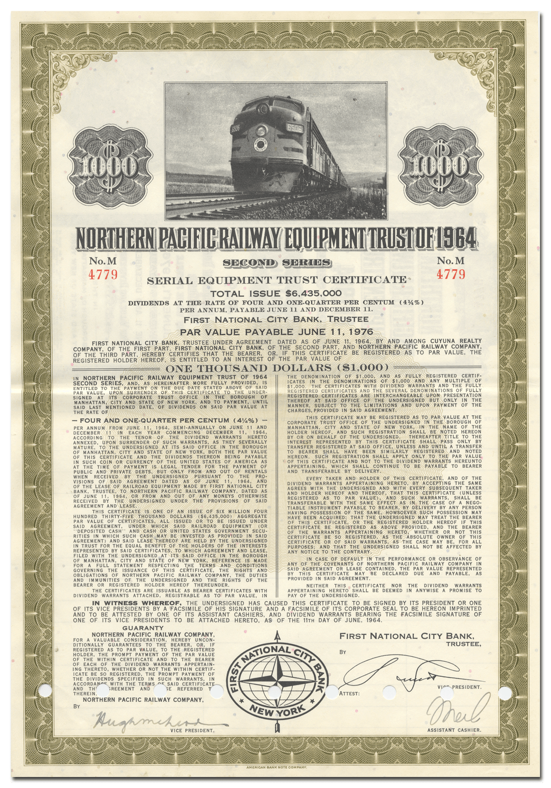 Northern Pacific Railway Company Bond Certificate
