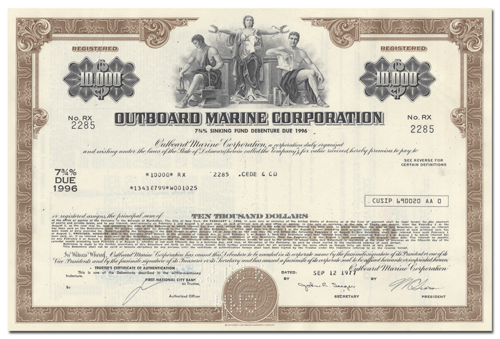 Outboard Marine Corporation Stock Certificate