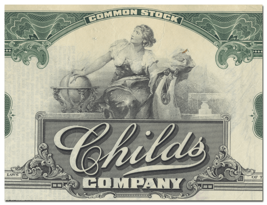 Childs Company Stock Certificate