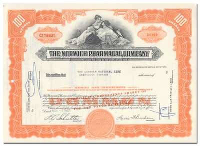 Norwich Pharmacal Company Stock Certificate