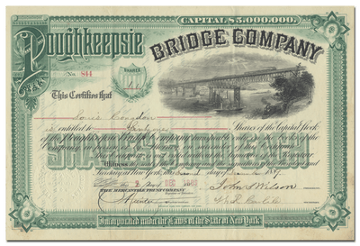 Poughkeepsie Bridge Company Stock Certificate