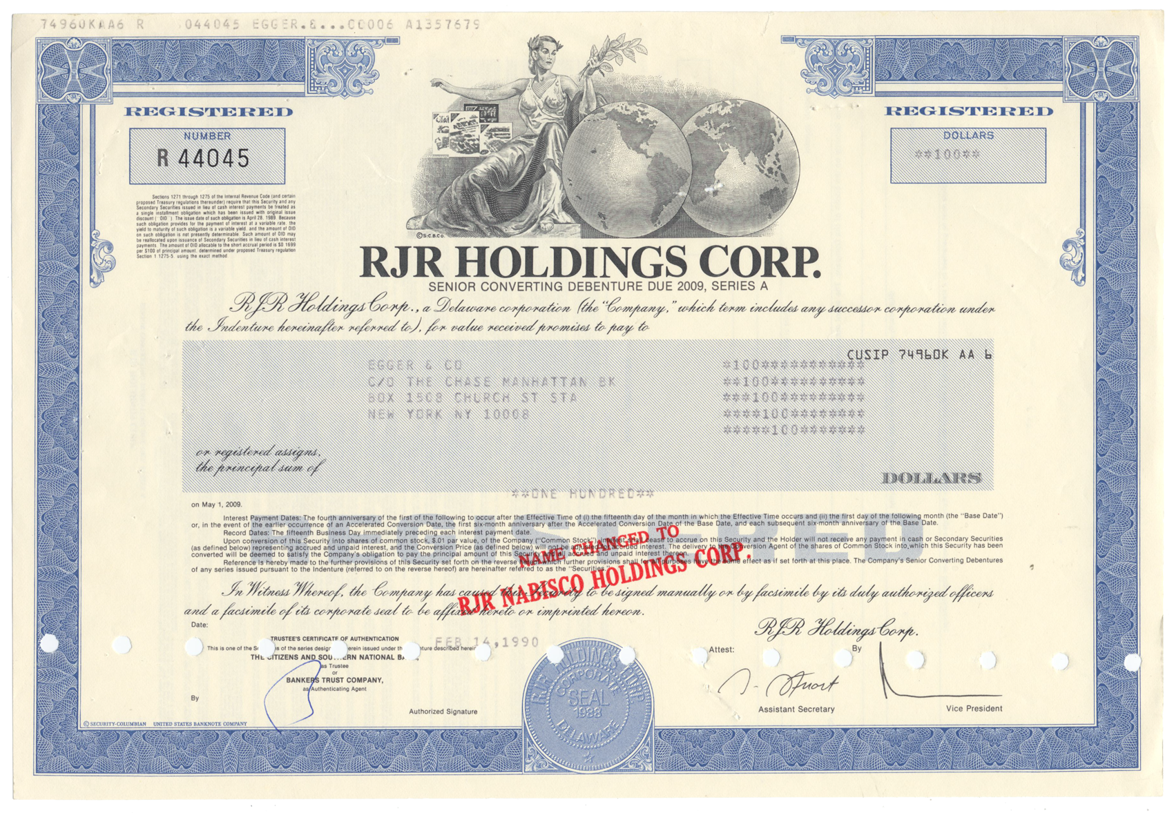 Bond Stores, Incorporated Stock Certificate - Ghosts of Wall Street