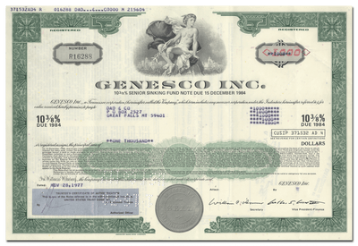Genesco Inc. Bond Certificate