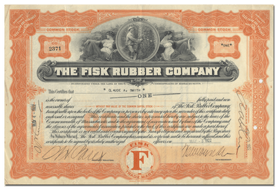 Fisk Rubber Company Stock Certificate
