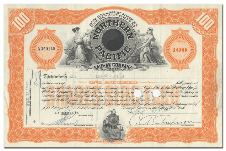 Northern Pacific Railway Company Stock Certificate