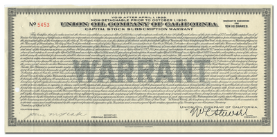 Union Oil Company of California Stock Certificate