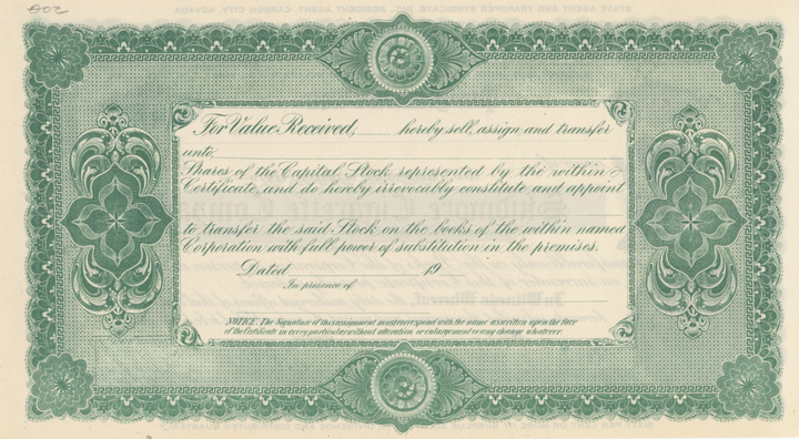 Skidmore Cigarette Company Stock Certificate