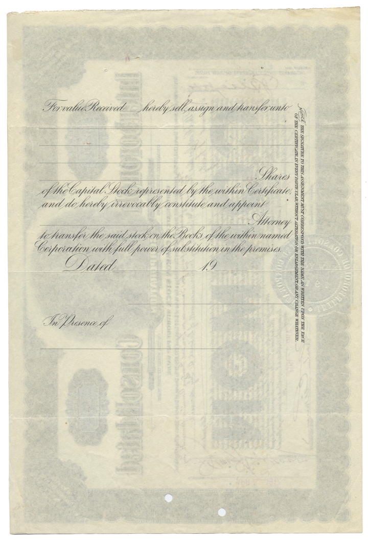 Interborough Consolidated Corporation Stock Certificate