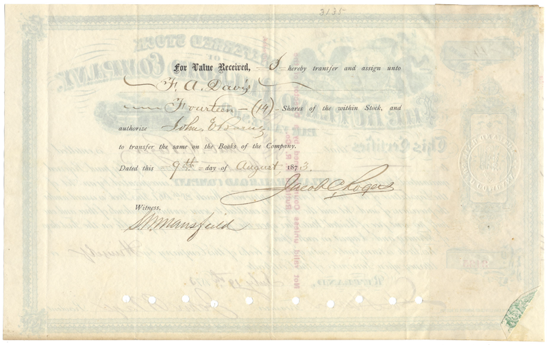 Rutland Railroad Company Stock Certificate
