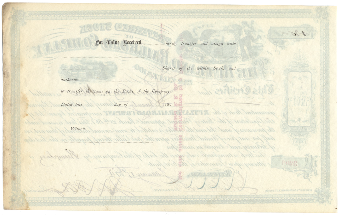 Rutland Railroad Company Stock Certificate