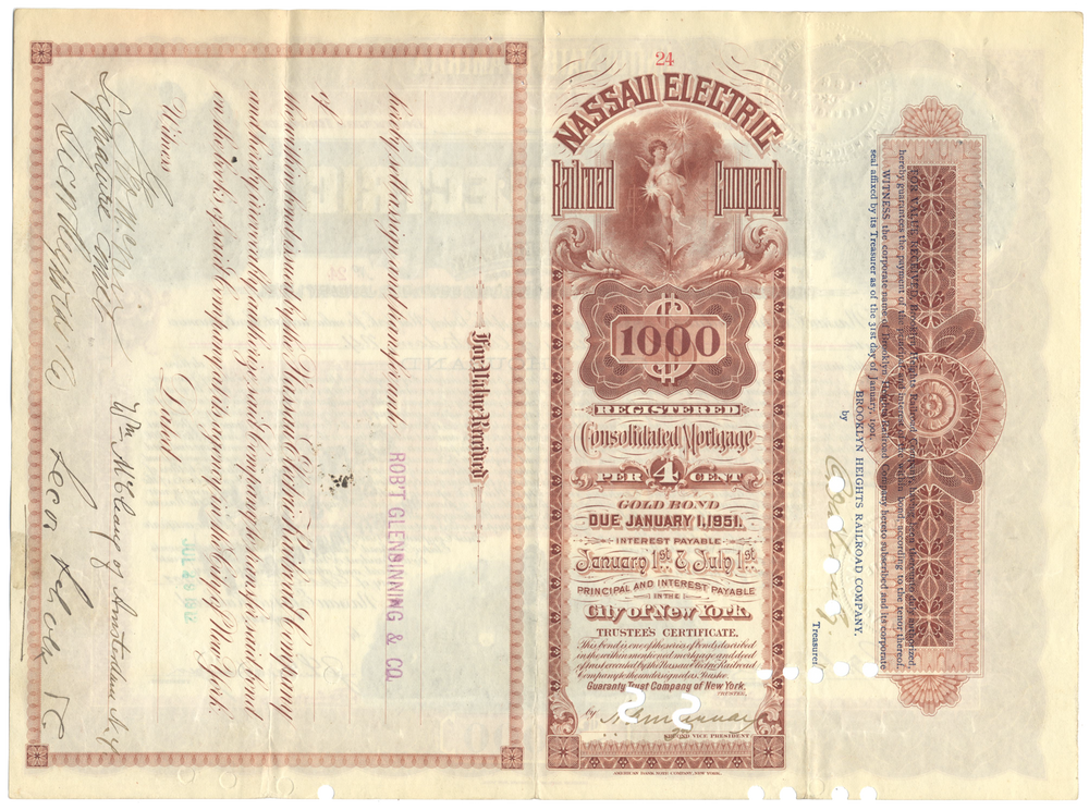 Nassau Electric Railroad Company Bond Certificate