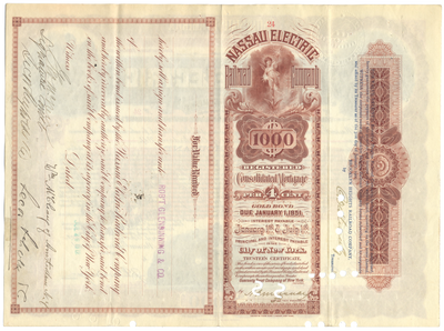 Nassau Electric Railroad Company Bond Certificate