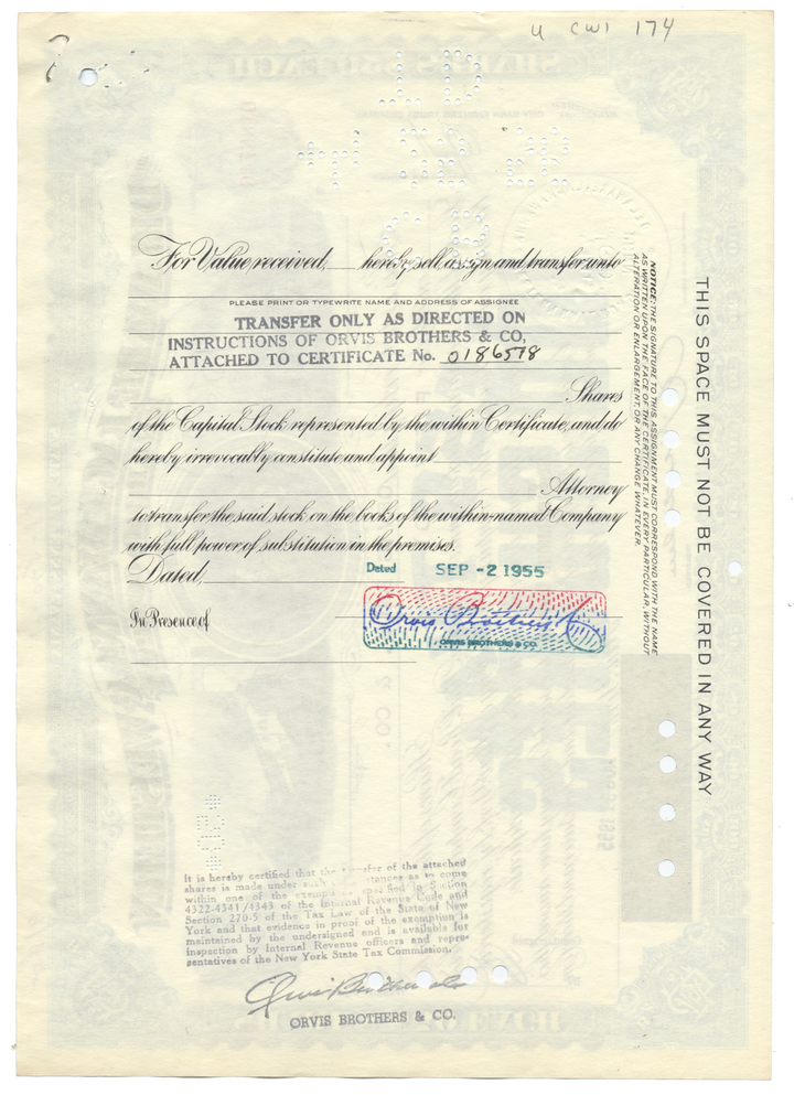 Delaware, Lackawanna and Western Rail Road Company Stock Certificate