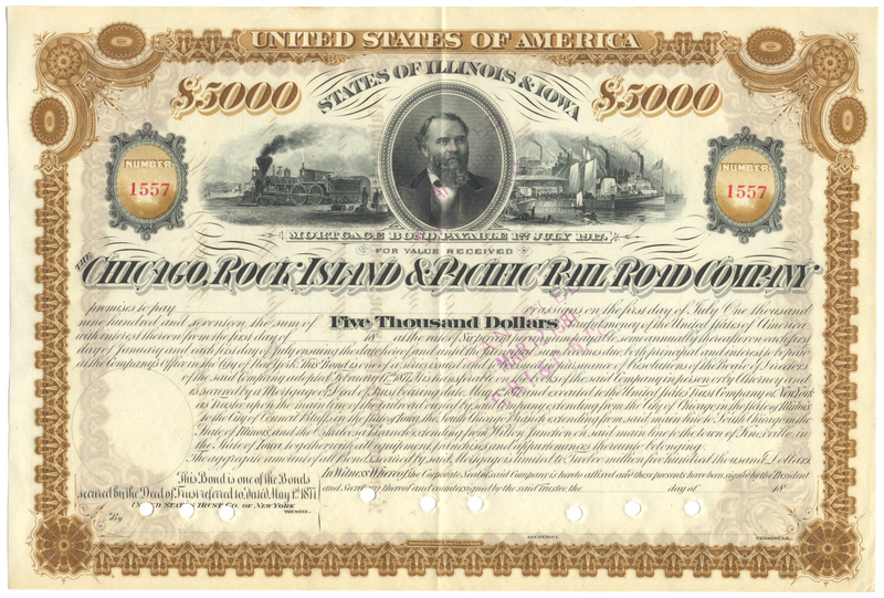 Chicago, Rock Island and Pacific Rail Road Company Bond Certificate