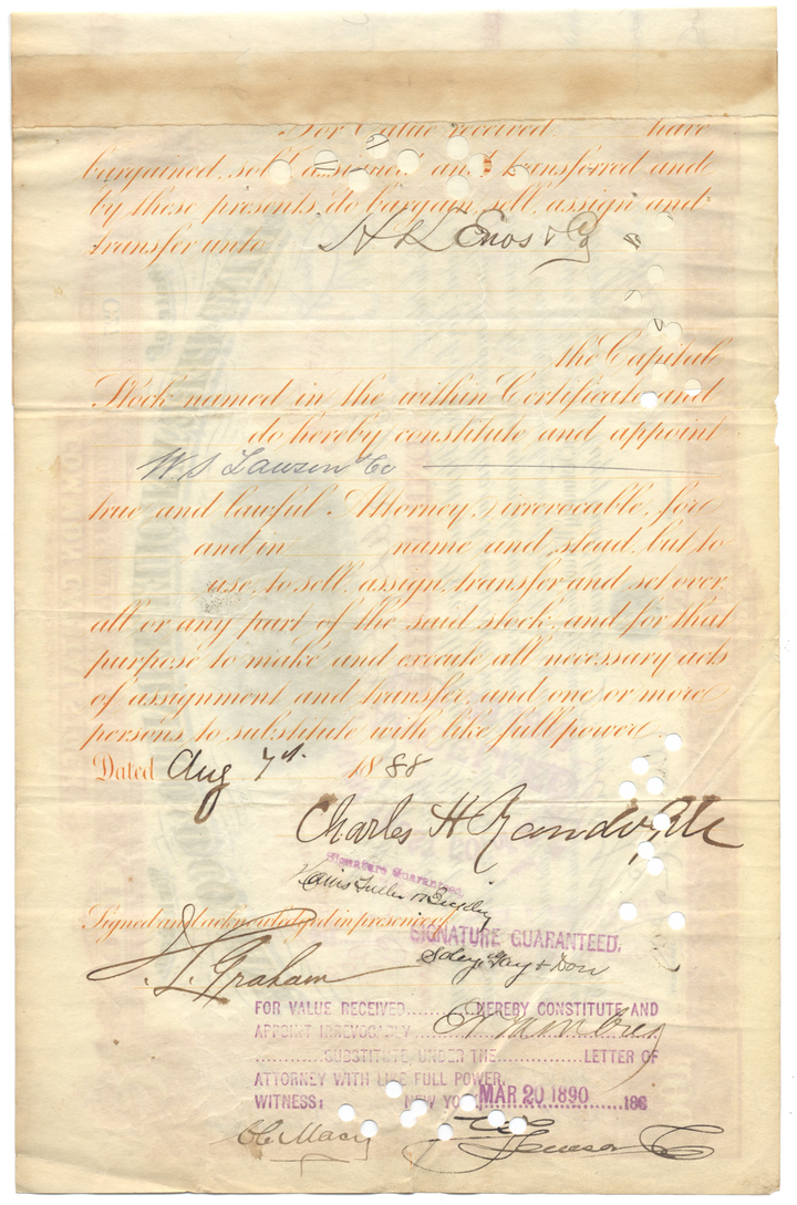 Flint and Pere Marquette Railroad Company Stock Certificate