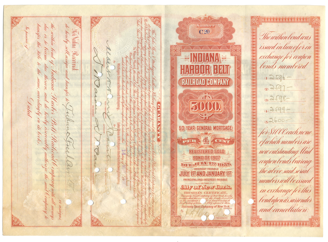 Indiana Harbor Belt Railroad Company Bond Certificate