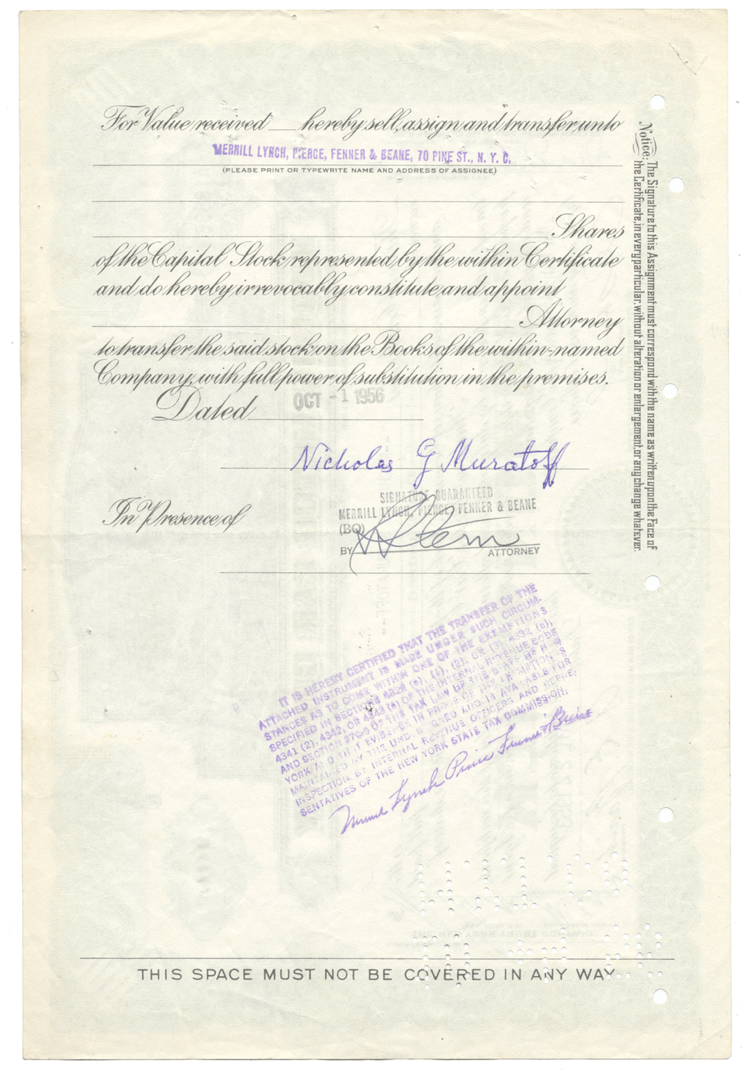 Hudson Motor Car Company Stock Certificate