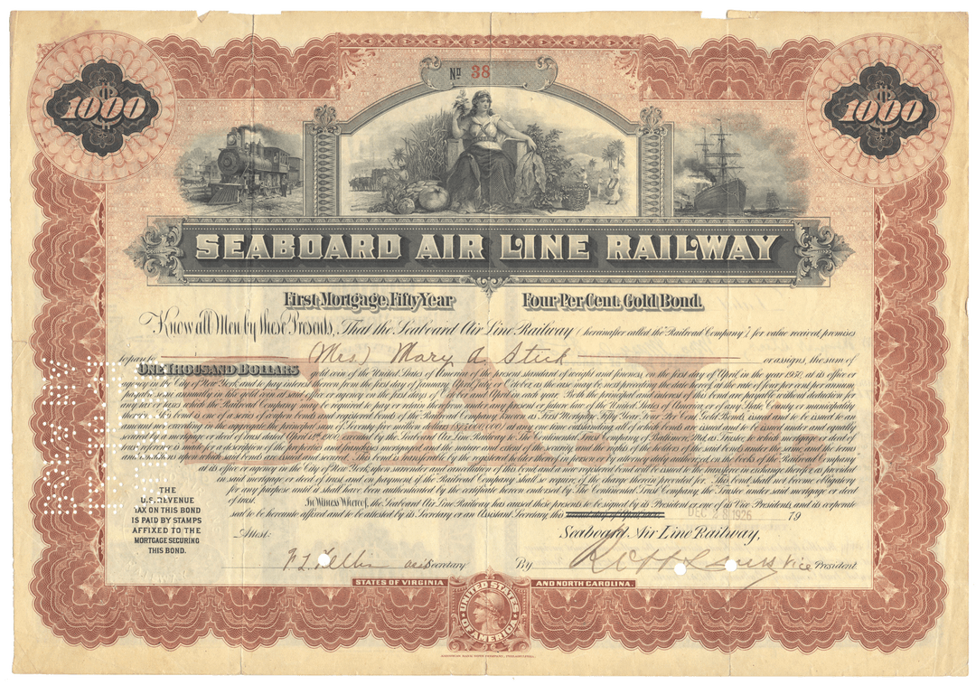 Seaboard Air Line Railway Bond Certificate