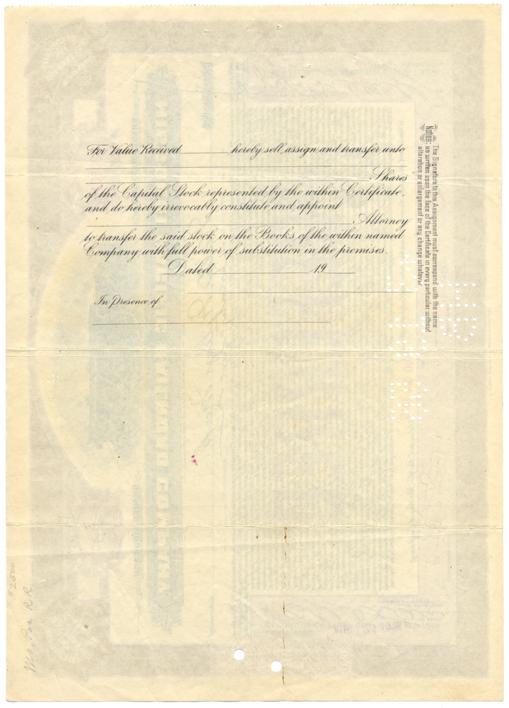 Missouri Pacific Railroad Company Stock Certificate