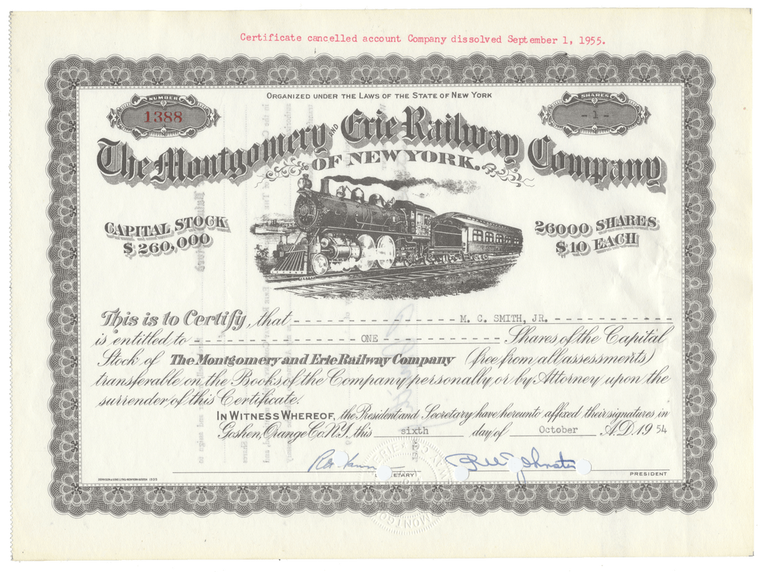 Montgomery and Erie Railway Company of New York