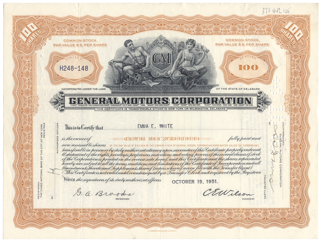 General Motors Corporation Stock Certificate