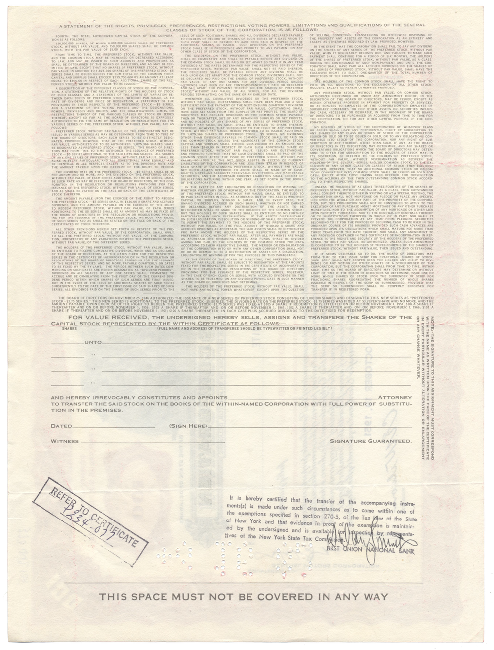 General Motors Corporation Stock Certificate