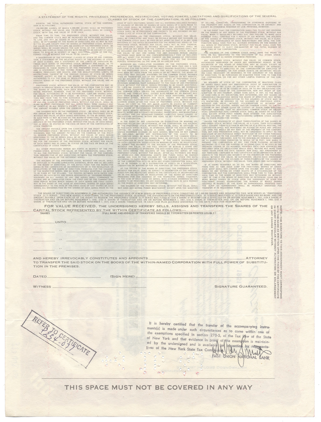 General Motors Corporation Stock Certificate